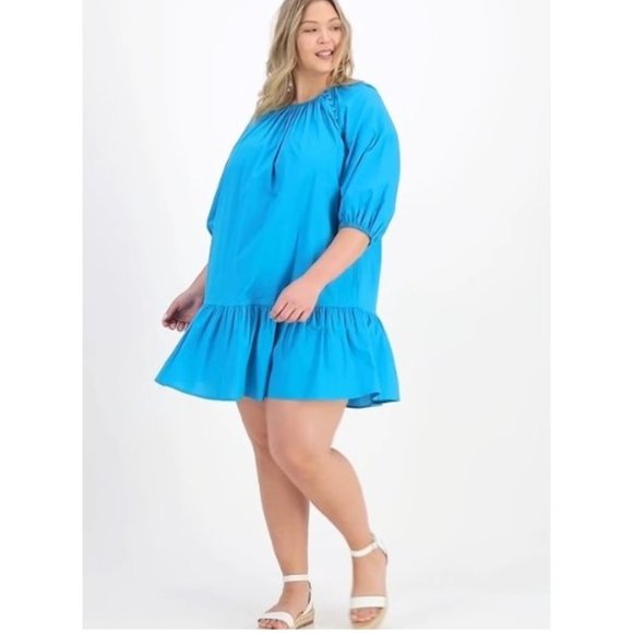 INC A-line shift Cotton Flounce Dress 2X - Picture 2 of 11